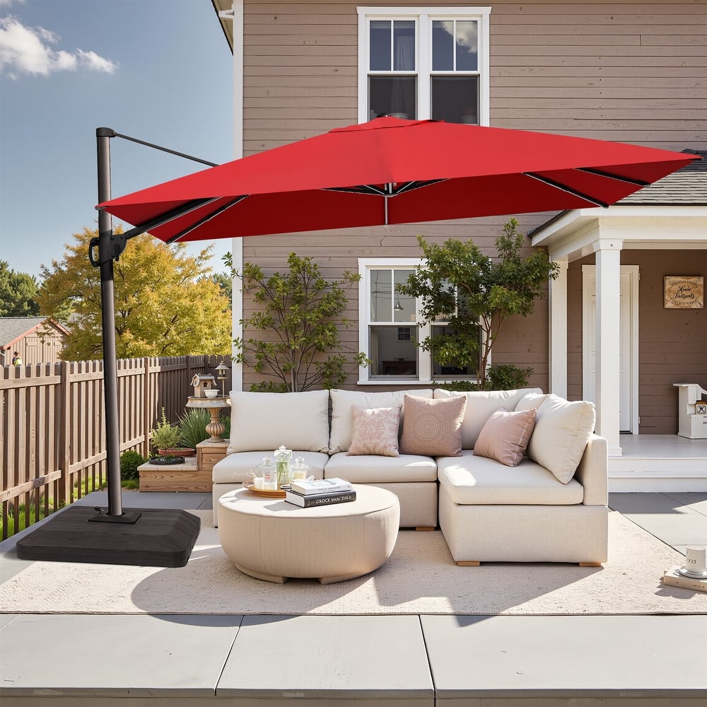 9 x 12 ft Outdoor Shade Patio Cantilever Offset Umbrella, Base Included