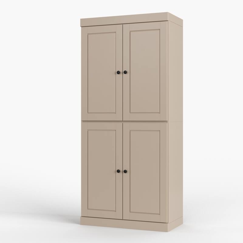 100% Solid Wood 32" Bathroom Cabinet with Optional Doors by Palace Imports - Beige - 4 Doors Solid