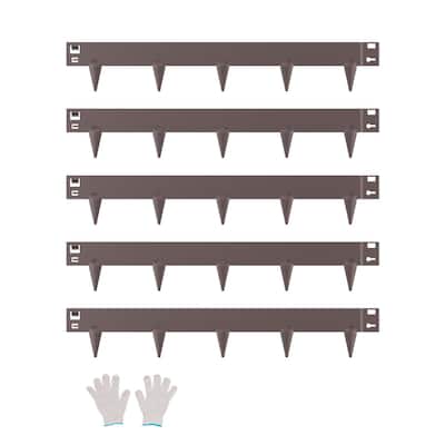 5 Pcs Galvanized Steel Flexible Landscape Edging Border Strip with Spikes for Outdoor Use - 39 x 6.14 x 0.06 in