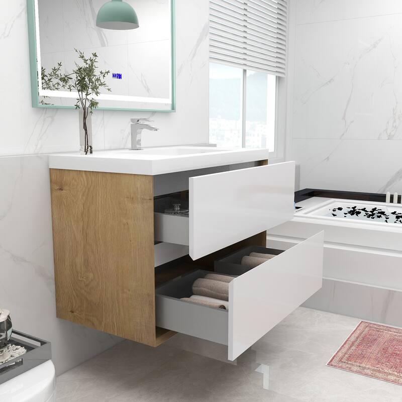 Selina 36" Wall Mounted Vanity with Single Sink - 36