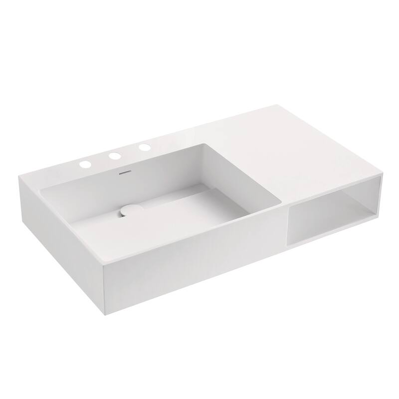 Kingston Brass VPB3368SQA Modern 36-5/8" Rectangular Solid Surface - Matte White