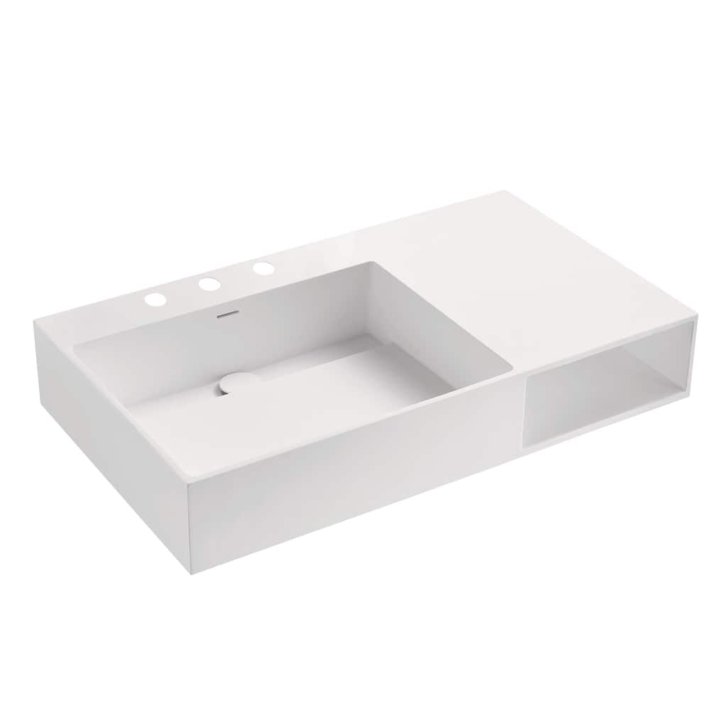 Kingston Brass VPB3368SQA Modern 36-5/8" Rectangular Solid Surface
