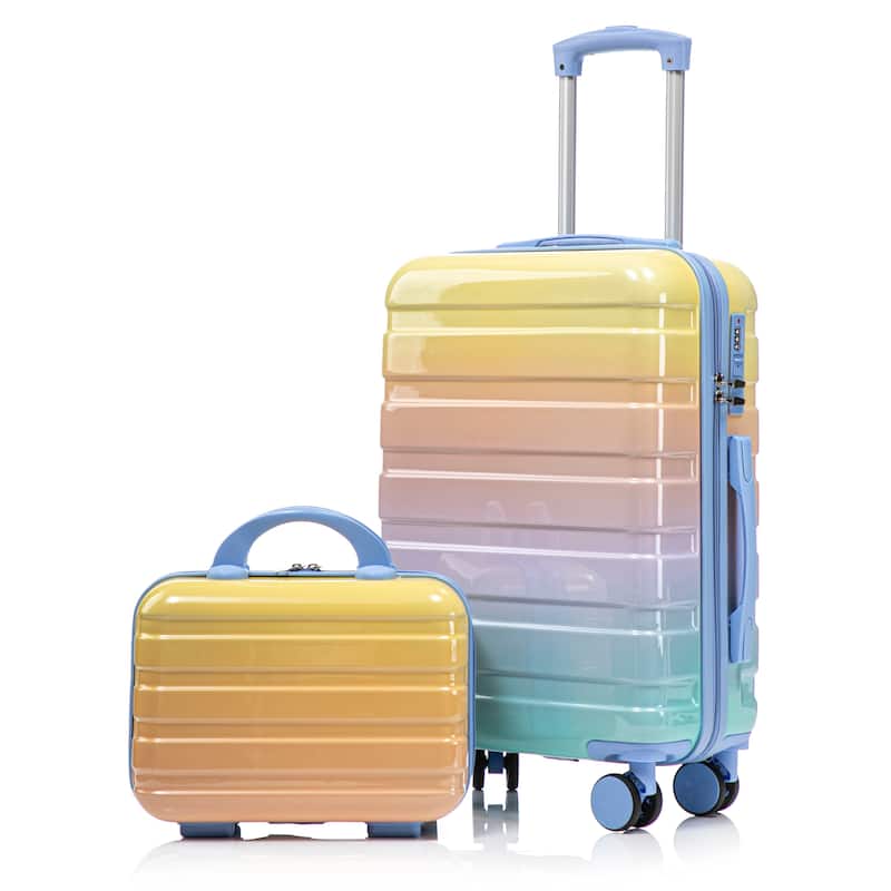 Spinner Wheel Luggage with Combination Lock Blue Yellow - Blue+Yellow