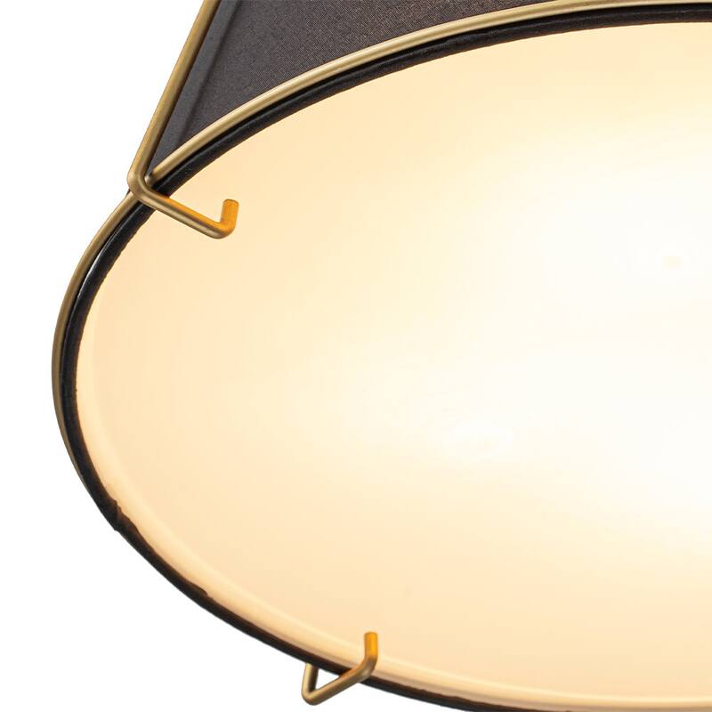 Mid Century 4-Light Conical Fabric Shade Lantern Pendant Ambient Light