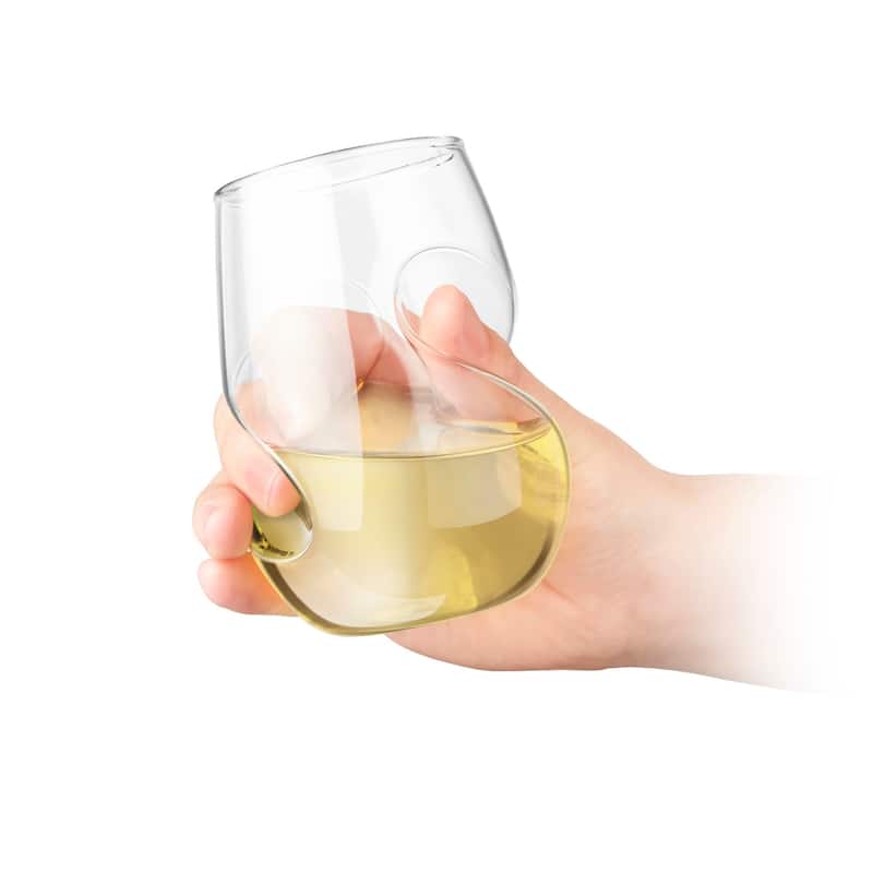 Final Touch Set of 4 Conundrum Stemless White Wine Glasses - 9 oz