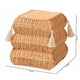 preview thumbnail 7 of 5, Noura Natural Rattan Footstool with Tassel Accents