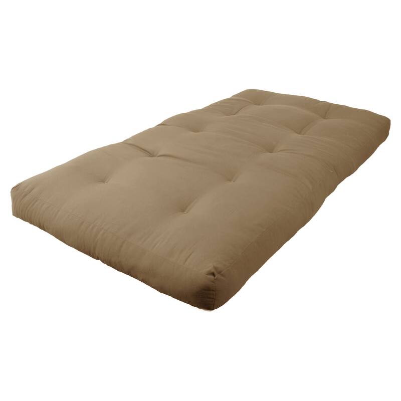 6-inch Thick Twill Futon Mattress (Twin, Full, or Queen) - Toffee - Twin