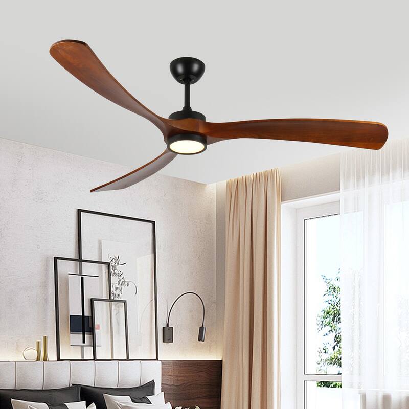 72 Inch Wood Ceiling Fan with Light, Low Profile Ceiling Fan with Remote Control,Noiseless Reversible DC Motor with Timer