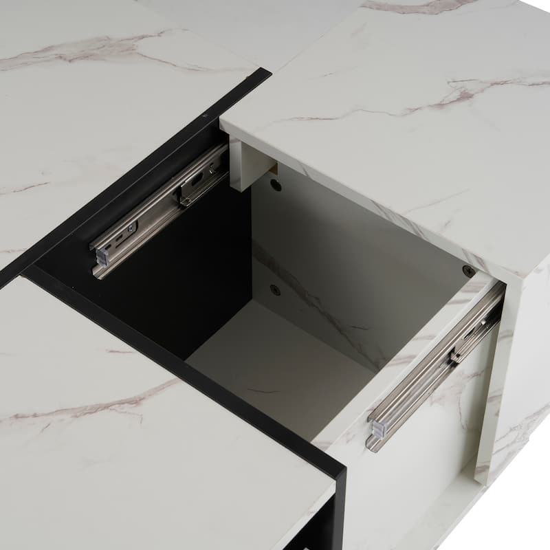 47.2" Coffee Table with Sliding Top & Hidden Storage