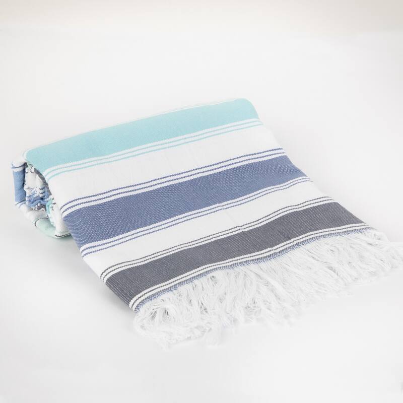 SandFree Cotton Oversized Turkish Beach Towel with Tassels - 35x75
