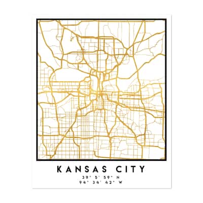 Kansas City Missouri Kansas City Street Map Maps Art Print/Poster - Bed