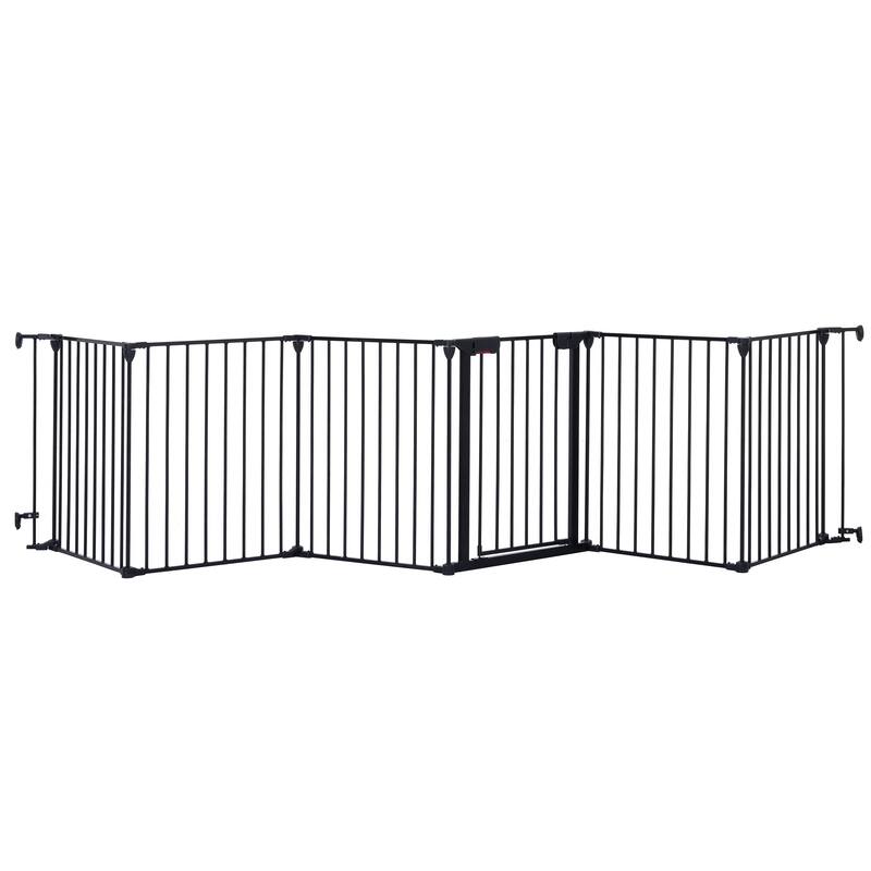 Black Steel 4-in-1 Configurable Safety Gate for Kids and Pets