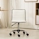 preview thumbnail 21 of 35, Faux Leather Office Chair with Wheels, Upholstered Task Chair with Metal base, Swivel Rolling Chair with Adjustable Height - N/A White