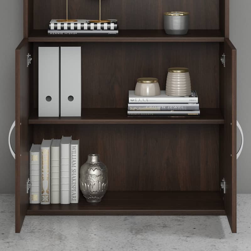 Hybrid Tall 5 Shelf Bookcase with Doors by Bush Business Furniture