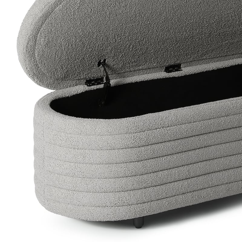 Bayville Sherpa Polyester Flip Top Storage Ottoman - 54"
