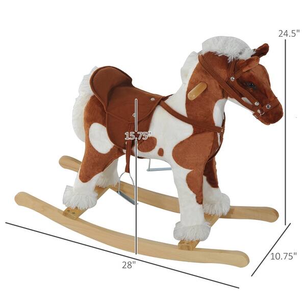 Classic Rocking Horse with Neighing and Galloping Sounds, Soft Plush Body for Kids 36 Months and Up