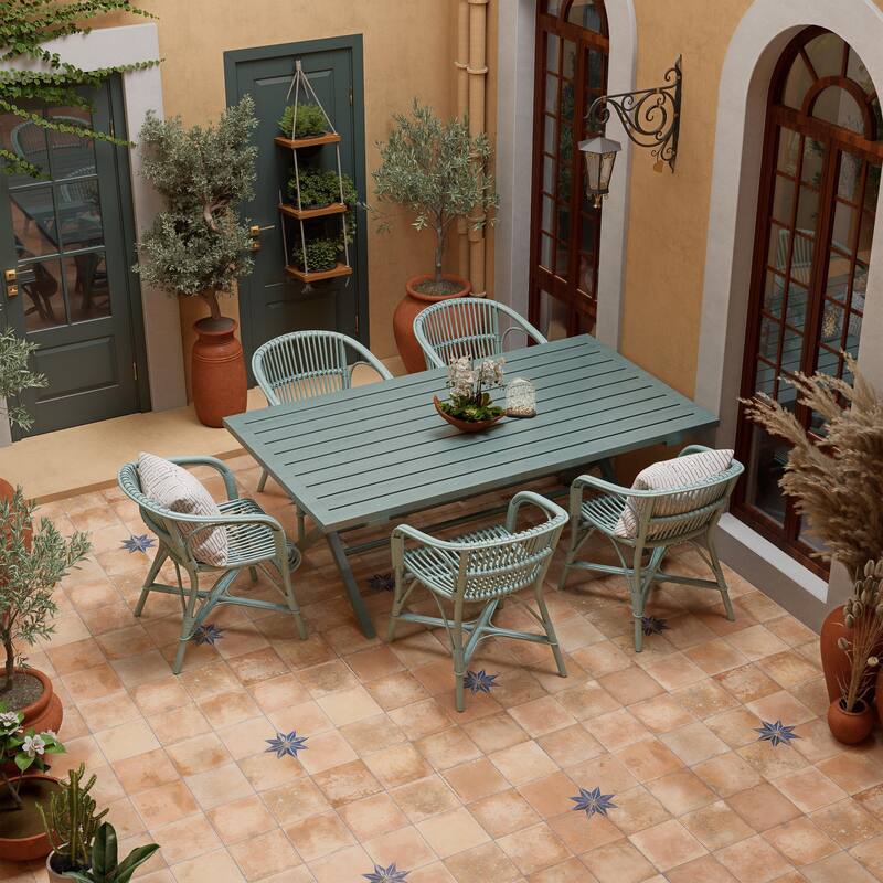 Merola Tile Kings Nonna with Blue Corner Star 17-7/8" x 17-7/8" Porcelain Floor and Wall Tile - Case (5 Tiles)