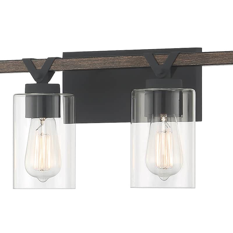 Roundhil 6-lights Farmhouse Faux Wood Grain Bathroom Vanity Light with UL Certified - 49'' W x 8'' H x 5'' D