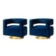 preview thumbnail 109 of 114, HULALA HOME Carisa Modern Upholstered Swivel Open-Back Barrel Chair with Golden Base