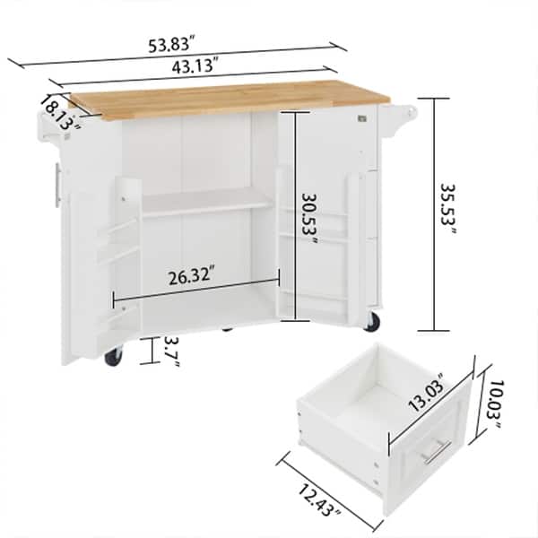 Classic folding blade countertop with movable kitchen island cart - Bed ...
