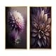 preview thumbnail 11 of 11, Designart "Purple Dahlia Flower" Dahlia Framed Wall Art Set Of 2 - Purple Wall Art Set Of 2