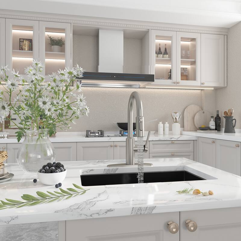 3-Function Single Handle Pull Down Sprayer Kitchen Faucet