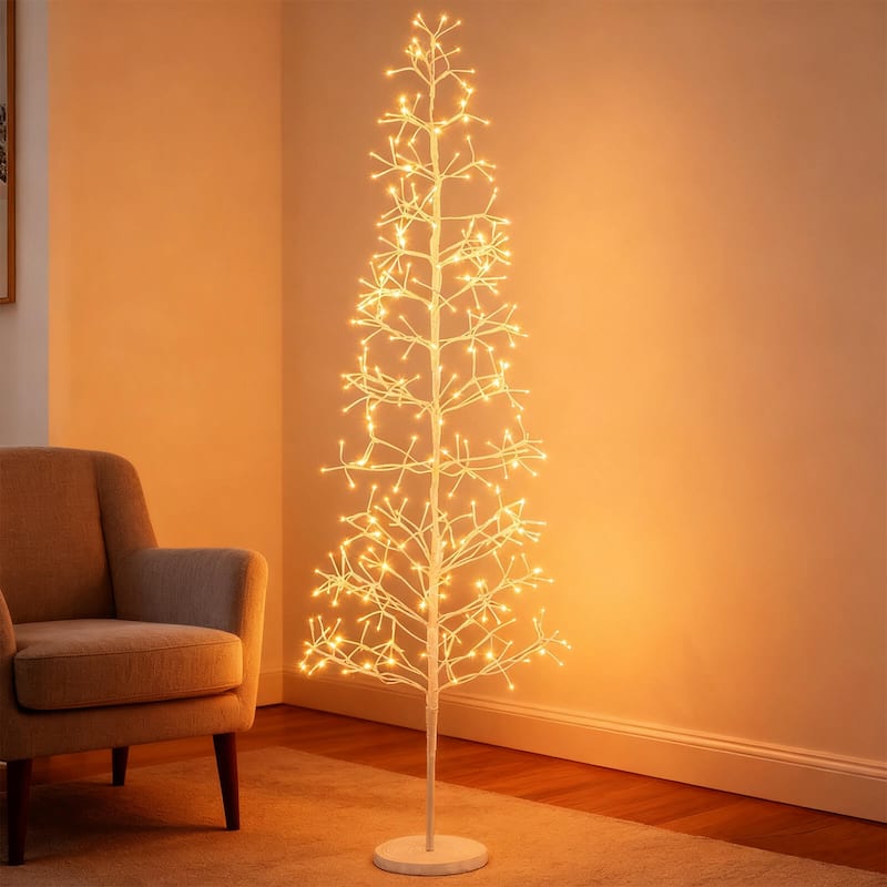 Costway 6 FT Lighted Birch Tree with 320 White Light LED Lights - See Details