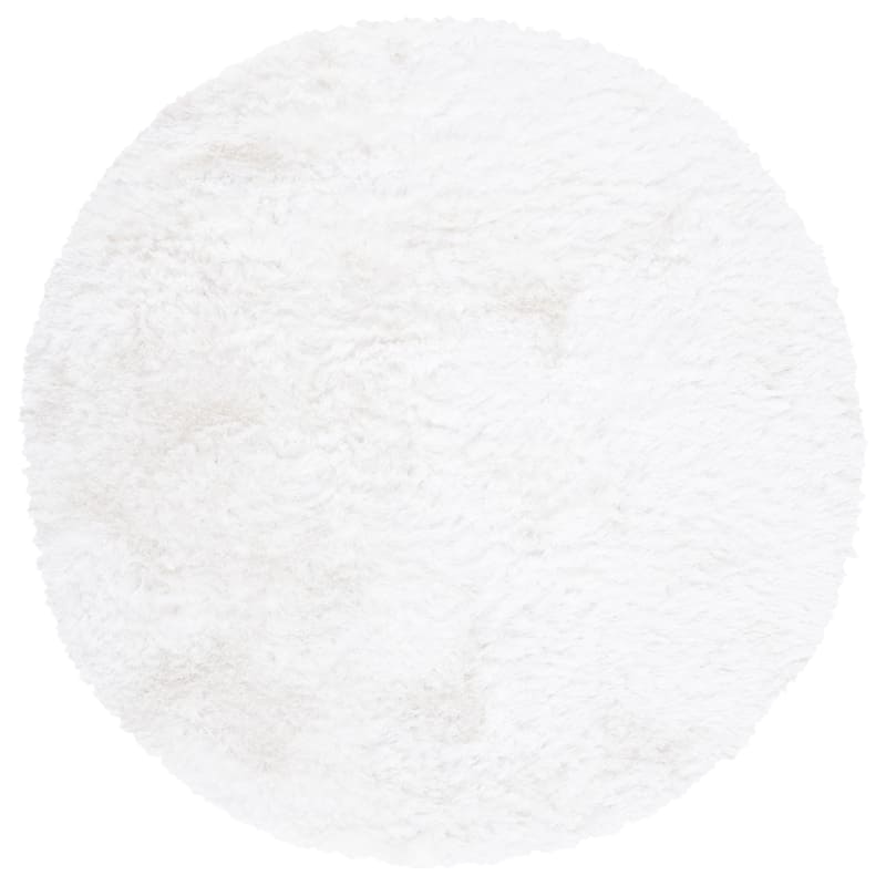 SAFAVIEH Handmade Ocean Shag Lyse Glam 2.5-inch Thick Rug - 6' Round - Ivory