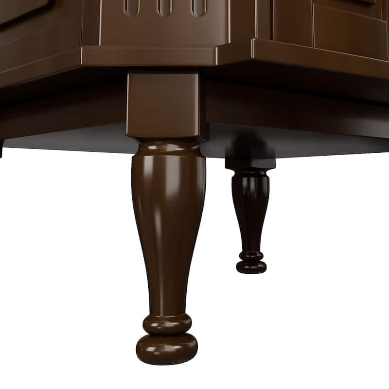 Elegant 24-Inch European Bathroom Vanity with Gold Accents and Marble-Style Sink