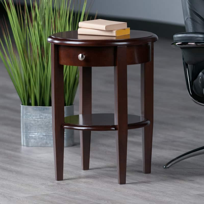 Concord Round End Table, Walnut - 17.32 x 17.32 x 22.48 inches