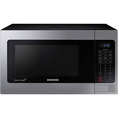 1.1 Cu Ft Countertop Microwave Oven w/ Grilling Element, Ceramic Enamel Interior, Auto Cook Options, 1000 Watt