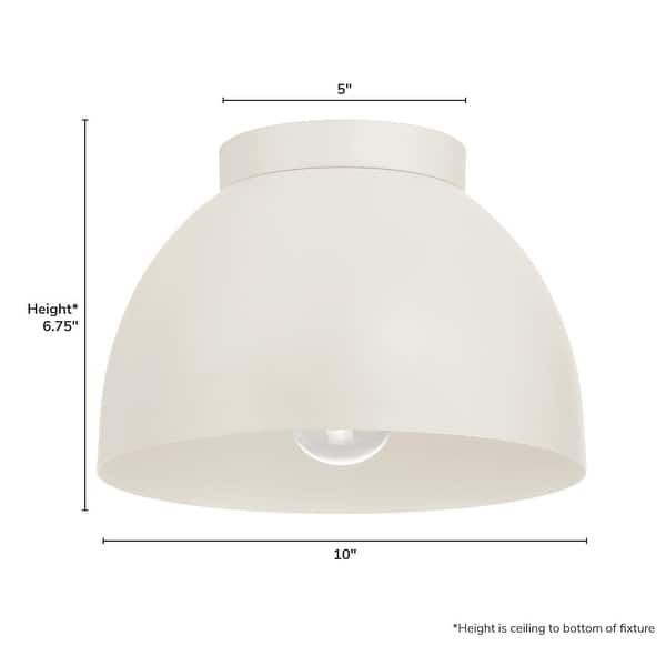 dimension image slide 0 of 2, Hunter Erling 1-Light Medium Flush Mount Ceiling Light - Modern - Hallway, Bathroom, Entry, Laundry Room - Damp Rated!