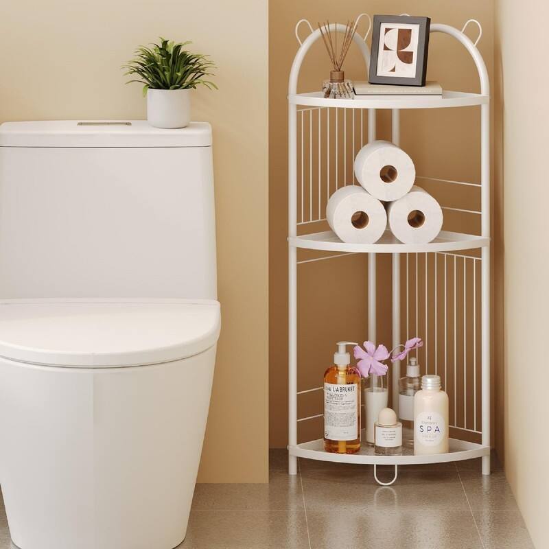 Storage Corner Shelf Unit - 9.84"D x 9.84"W x 32.08"H - Black