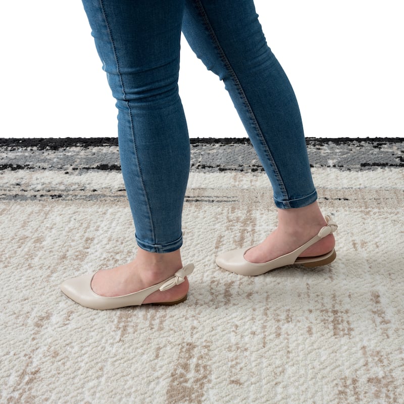 Abani Viva VIV140A Ivory Abstract Border Grey Area Rug