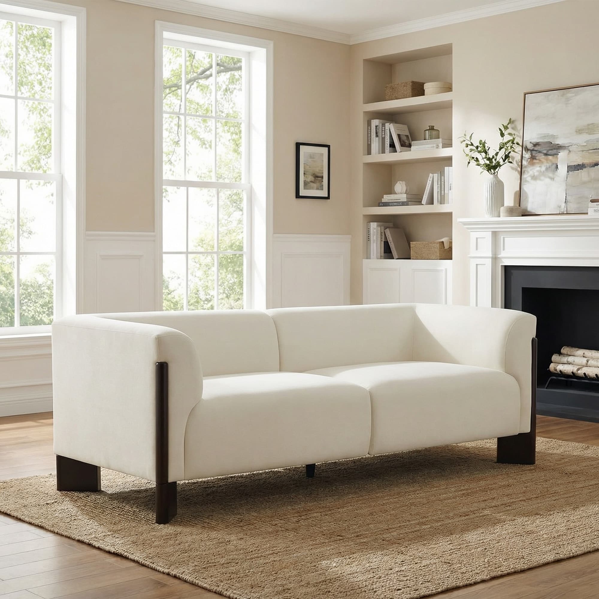 81" Modern Deep Seat Tuxedo Arms Sofa for Living Room