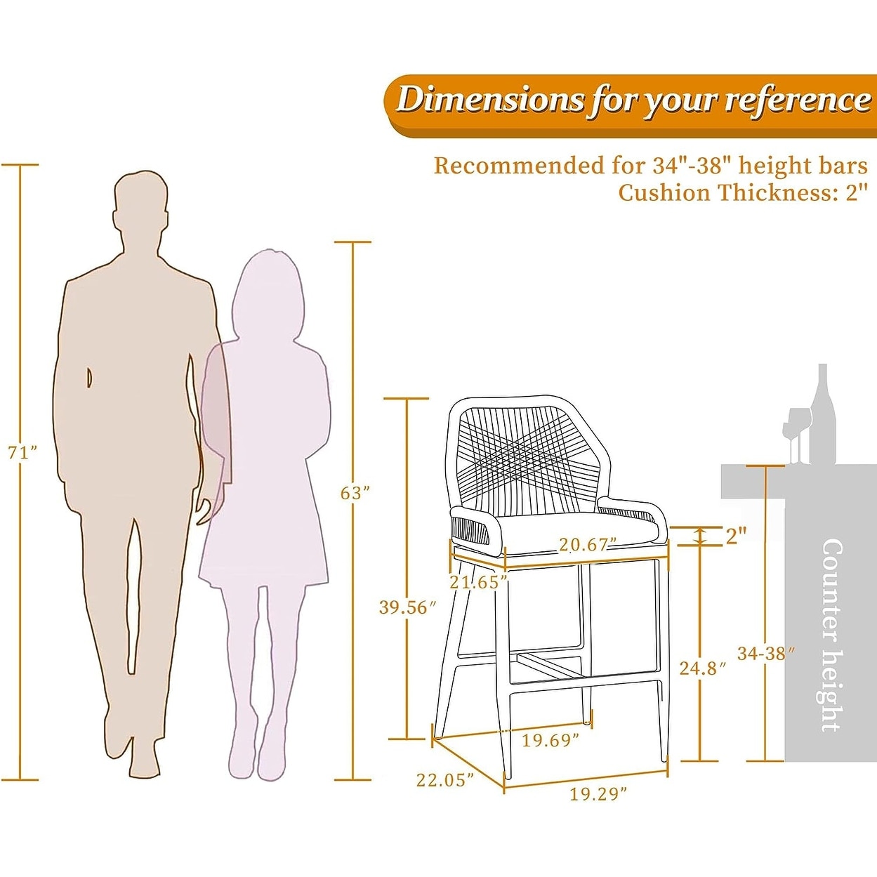 Best stool height for 34 inch counter cheap