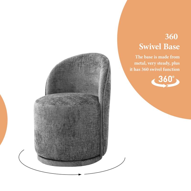 UIXE Modern Upholstered Swivel Armless Side Dining Chairs