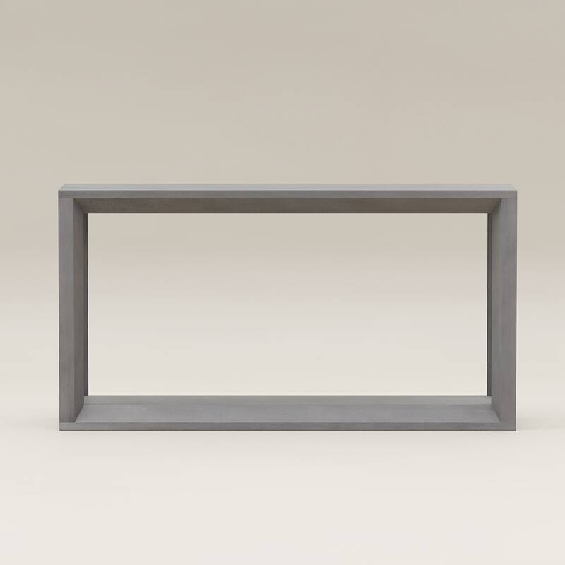 Modern Rectangular Console Table, Behind Couch Table with Ample Storage, for Entryways and Living Rooms, Distressed Grey