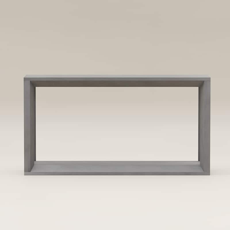 Solid Wood Veneer Console Table, 60 Inch Wide Sofa Table with Ample Storage for Entryway Organization