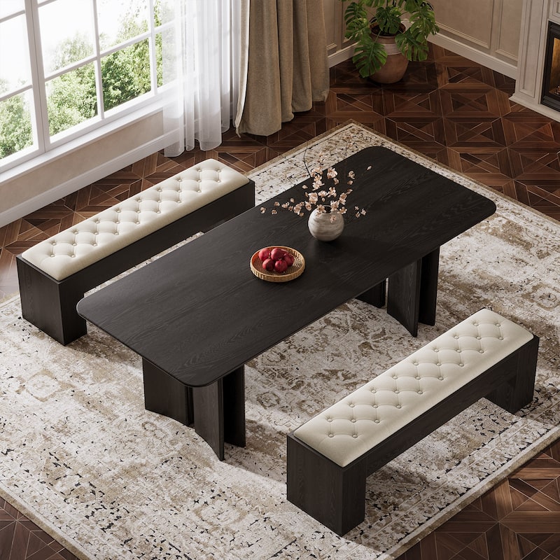 55" Upholstered Dining Bench, Long Table Seat for Living Room