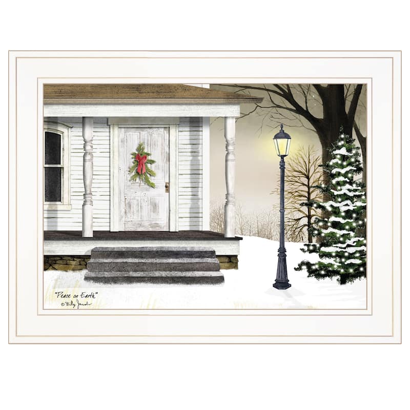 TrendyDecor4U Traditional "Peace on Earth" Framed Print Wall Art by Billy Jacobs