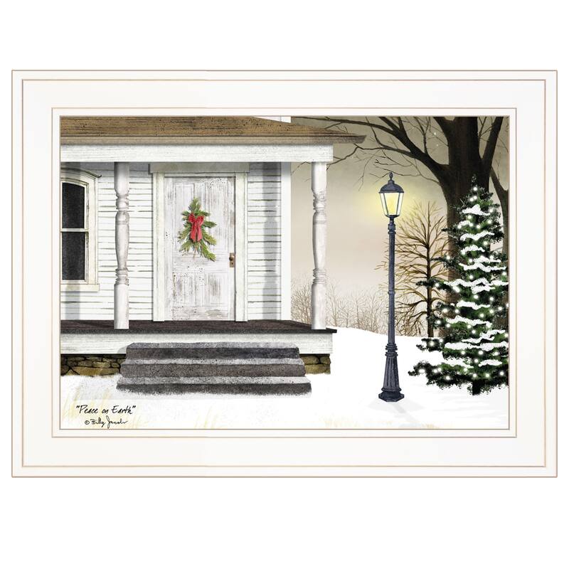 TrendyDecor4U Traditional "Peace on Earth" Framed Print Wall Art by Billy Jacobs