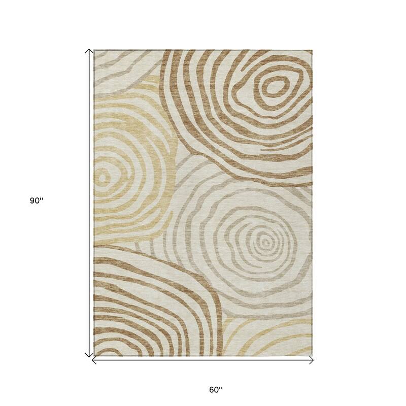HomeRoots Abstract Transitional Rectangle Outdoor Rug