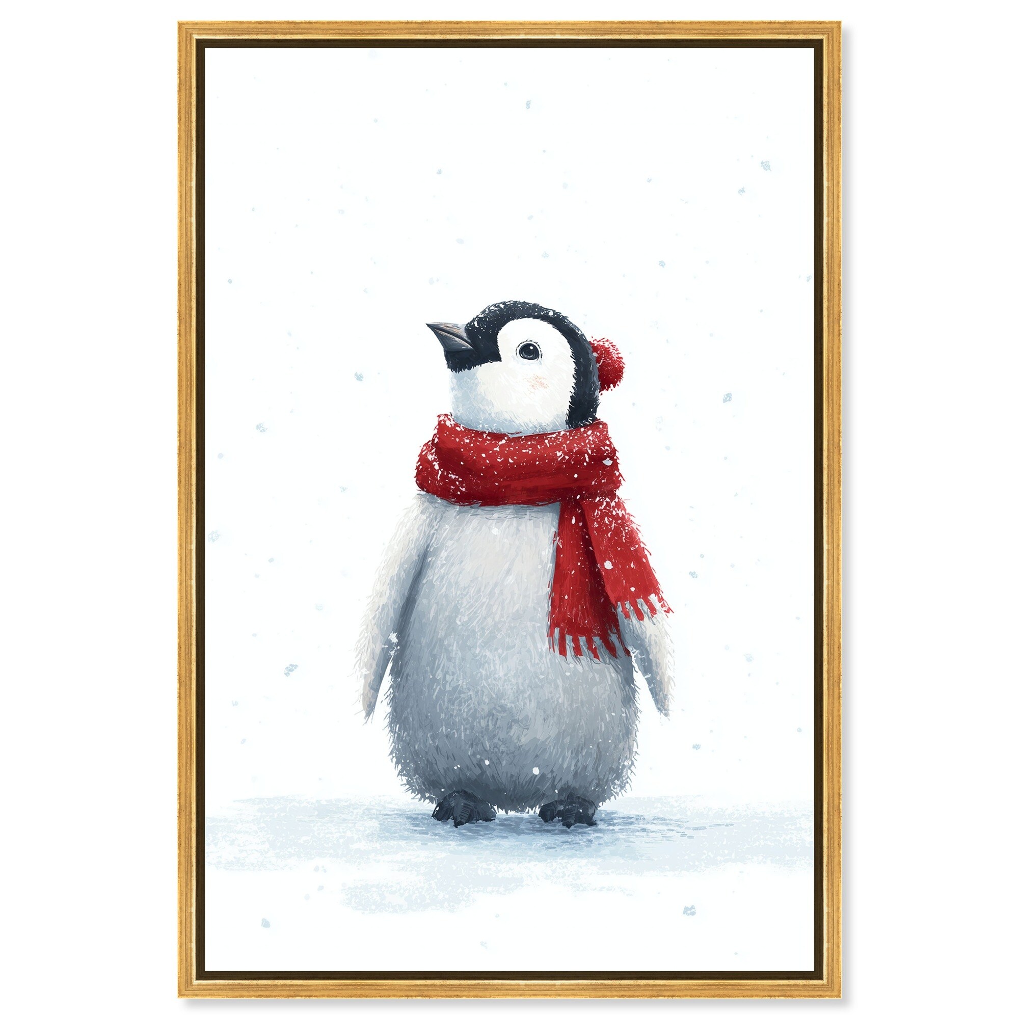 Winter Penguin Christmas Wall Decor Canvas Print by Art Remedy