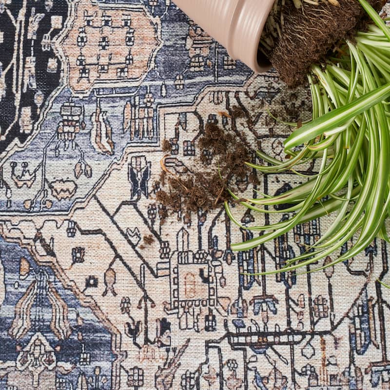 Brilliance Machine Washable Persian Vintage Area Rug
