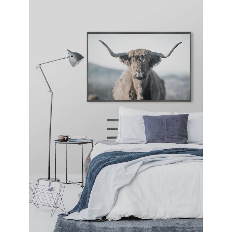 Highland Close-Up Floater Framed Print on Canvas