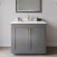 Option Dark Gray / White Quartz Top / Brushed Gold