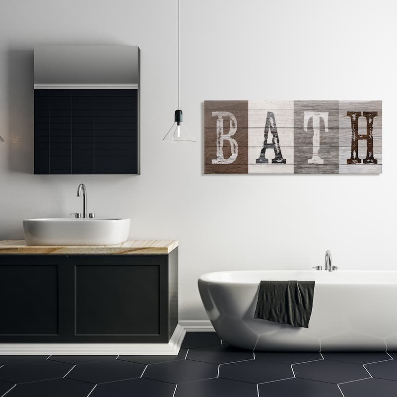 Stupell Rustic Bath Letters Canvas Wall Art Design By Susan Arnot