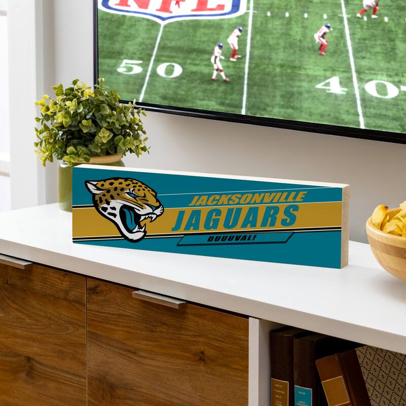 Jacksonville Jaguars Wooden Tabletop Mantel Shelf Sign - 5" x 18"