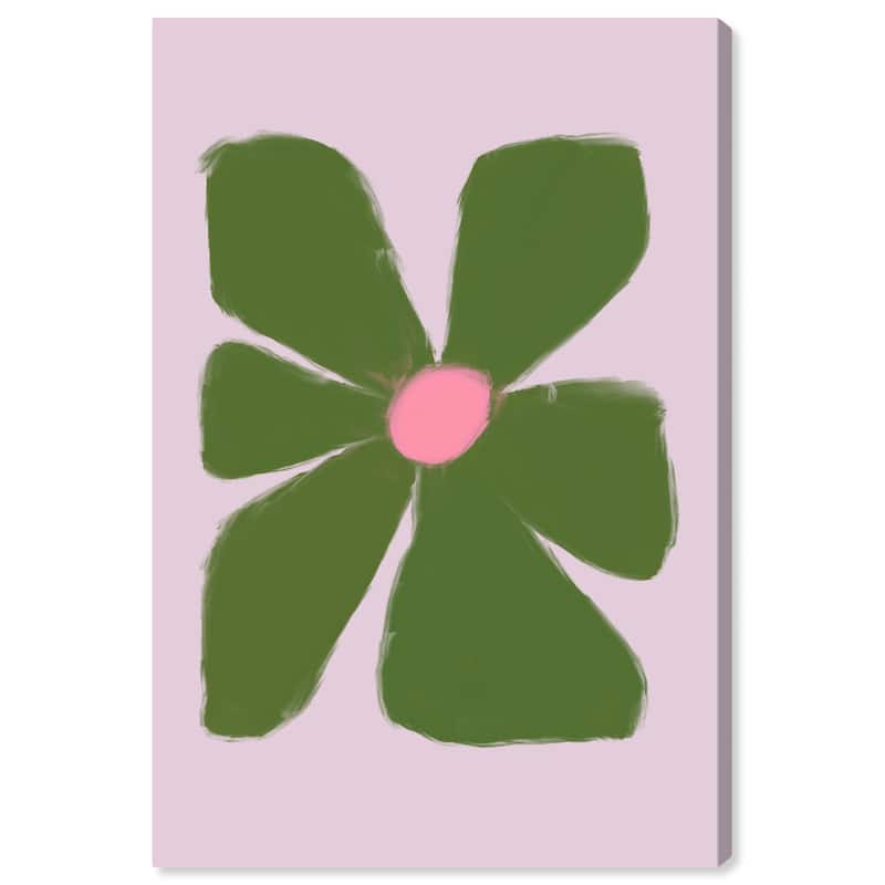 Wynwood Studio Floral and Botanical Flower from my Nursery Green and Dark Green Modern & Contemporary Wall Art Canvas Print